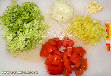 Photo: Vegetables, chopped for vegetable salad